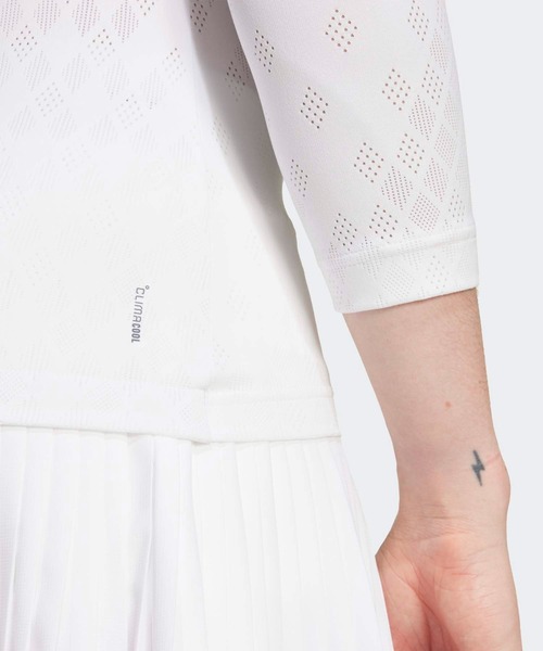 adidas(アディダス)の「テニス プロ クライマクール 7分袖Tシャツ / ロンT / アディダス adidas(Tシャツ/カットソー・レディース・ホワイト・LARGE/MEDIUM/SMALL/X-LARGE)」の4枚目の写真