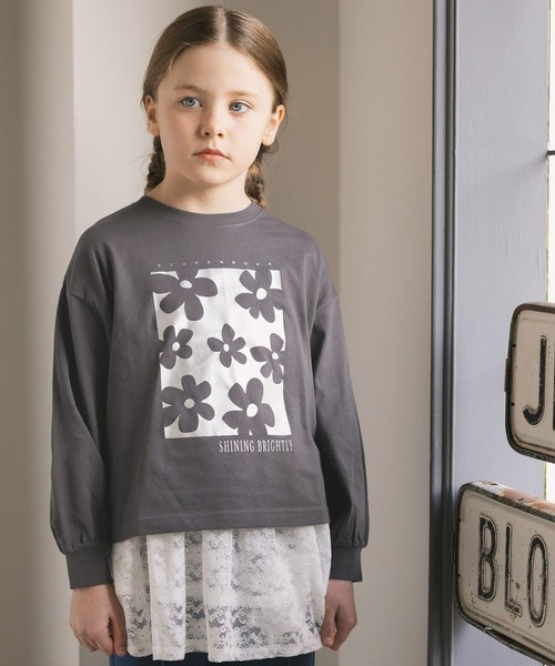 GLOBAL WORK（グローバルワーク）の「ヘビロッTEEモチーフ長袖/637987（Tシャツ/カットソー・キッズ・イエロー/グレー系その他3/ライトブルー/ホワイト系その他2/チャコールグレー・140cm/150cm/130cm/160cm）」の3枚目の写真