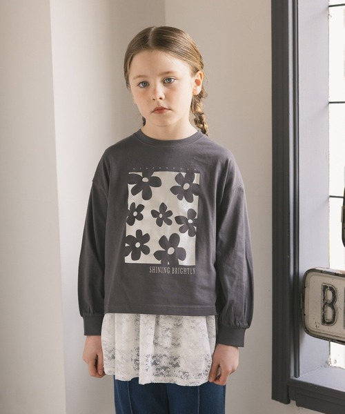 GLOBAL WORK（グローバルワーク）の「ヘビロッTEEモチーフ長袖/637987（Tシャツ/カットソー・キッズ・イエロー/グレー系その他3/ライトブルー/ホワイト系その他2/チャコールグレー・140cm/150cm/130cm/160cm）」の16枚目の写真