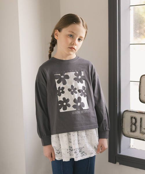 GLOBAL WORK（グローバルワーク）の「ヘビロッTEEモチーフ長袖/637987（Tシャツ/カットソー・キッズ・イエロー/グレー系その他3/ライトブルー/ホワイト系その他2/チャコールグレー・140cm/150cm/130cm/160cm）」の17枚目の写真