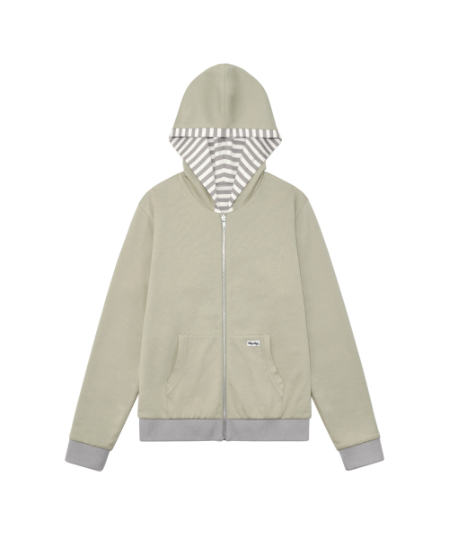 THECOLDESTMOMENT(ザコールデストモーメント)の「TCM reversible stripe hooded zip-up (beige)(パーカー・レディース・その他・SMALL/MEDIUM/LARGE)」の4枚目の写真