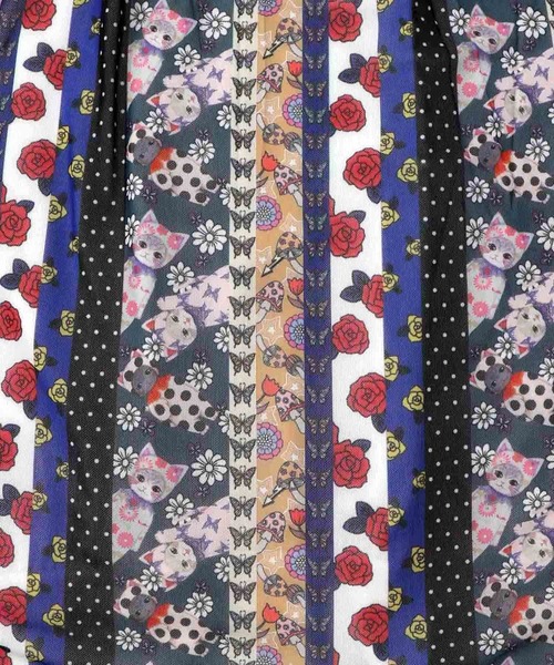 ScoLar（スカラー）の「161638：ストライプ総柄ソフトチュール切替プルオーバー（Tシャツ/カットソー・レディース・オフホワイト/ブラック・M）」の12枚目の写真