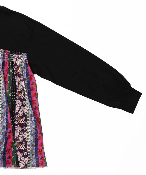 ScoLar（スカラー）の「161638：ストライプ総柄ソフトチュール切替プルオーバー（Tシャツ/カットソー・レディース・オフホワイト/ブラック・M）」の16枚目の写真