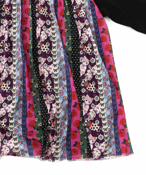 ScoLar（スカラー）の「161638：ストライプ総柄ソフトチュール切替プルオーバー（Tシャツ/カットソー・レディース・オフホワイト/ブラック・M）」の17枚目の写真