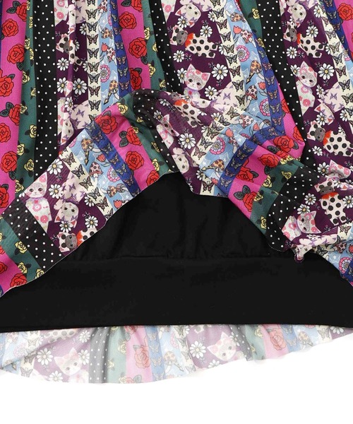 ScoLar（スカラー）の「161638：ストライプ総柄ソフトチュール切替プルオーバー（Tシャツ/カットソー・レディース・オフホワイト/ブラック・M）」の19枚目の写真