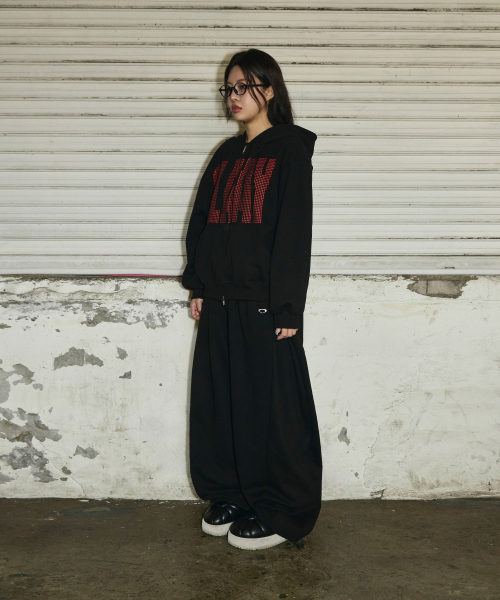 SCALLYWAG（スカリーワグ）の「スモールロゴマルチタックカーブドスウェットパンツ[ブラック]（スウェットパンツ・レディース・その他・MEDIUM/LARGE）」の11枚目の写真