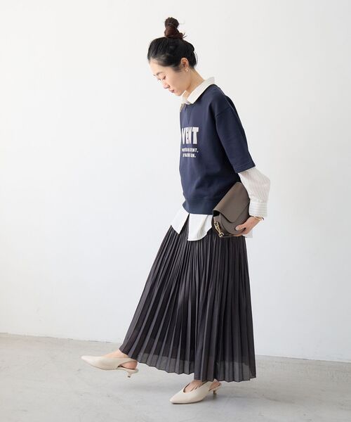 le.coeur blanc(ルクールブラン)の「フロッキーミニ裏毛ロゴプルオーバー(Tシャツ/カットソー・レディース・グレー/ネイビー・38)」の18枚目の写真
