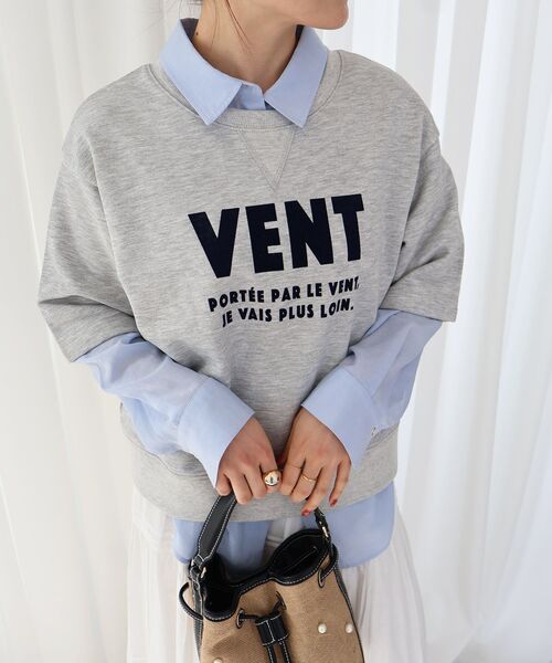 le.coeur blanc（ルクールブラン）の「フロッキーミニ裏毛ロゴプルオーバー（Tシャツ/カットソー・レディース・グレー/ネイビー・38）」の13枚目の写真