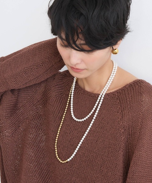 BARNYARDSTORM（バンヤードストーム）の「BARNYARDSTORM / 6mm貝パールコンビネックレス（ネックレス・レディース・その他1/その他2・FREE）」の3枚目の写真