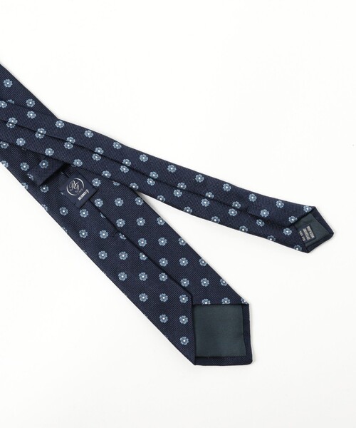 BEAMS F（ビームスエフ）の「シルク フラワー小紋柄 ジャカード ネクタイ（ネクタイ・メンズ・ネイビー/オレンジ・ONE SIZE）」の6枚目の写真