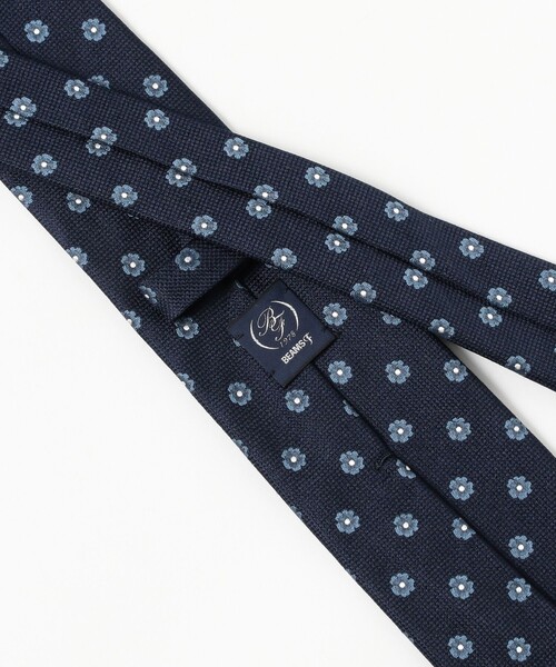 BEAMS F（ビームスエフ）の「シルク フラワー小紋柄 ジャカード ネクタイ（ネクタイ・メンズ・ネイビー/オレンジ・ONE SIZE）」の7枚目の写真