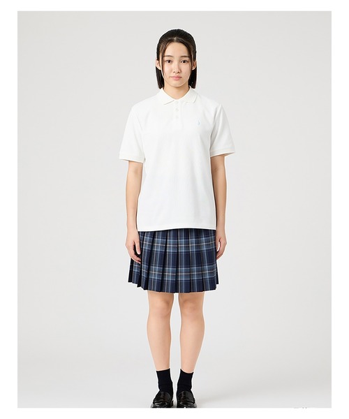 EASTBOY(イーストボーイ)の「ポロシャツ 半袖 COOLMAX ミント女神 スクール 制服 通学 中学生 高校生(ポロシャツ・キッズ・ホワイト/ネイビー・13号/11号/9号)」の7枚目の写真