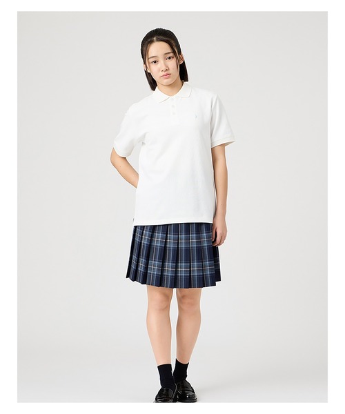 EASTBOY(イーストボーイ)の「ポロシャツ 半袖 COOLMAX ミント女神 スクール 制服 通学 中学生 高校生(ポロシャツ・キッズ・ホワイト/ネイビー・13号/11号/9号)」の8枚目の写真