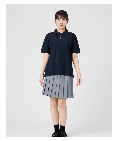 EASTBOY(イーストボーイ)の「ポロシャツ 半袖 COOLMAX ミント女神 スクール 制服 通学 中学生 高校生(ポロシャツ・キッズ・ホワイト/ネイビー・13号/11号/9号)」の14枚目の写真