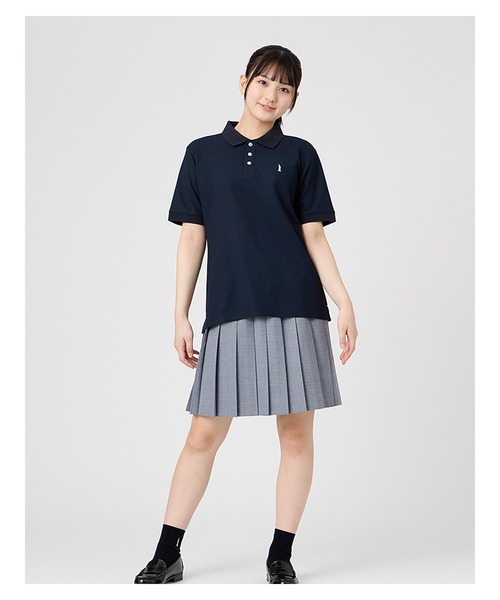 EASTBOY(イーストボーイ)の「ポロシャツ 半袖 COOLMAX ミント女神 スクール 制服 通学 中学生 高校生(ポロシャツ・キッズ・ホワイト/ネイビー・13号/11号/9号)」の15枚目の写真