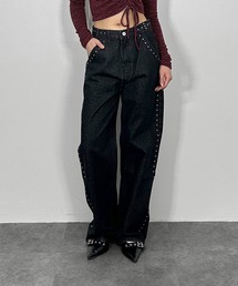 デニムパンツ（ブラック/黒色系・ビジュー）ファッション通販 - ZOZOTOWN