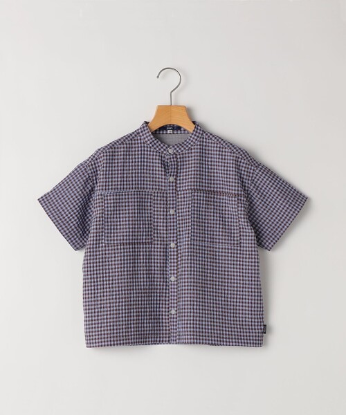 SHIPS（シップス）の「SHIPS KIDS:90cm /〈UVカット/吸水速乾〉ドライタッチ バンドカラー シャツ（シャツ/ブラウス・キッズ・ブラウン系1/ブルー系その他・90）」の2枚目の写真