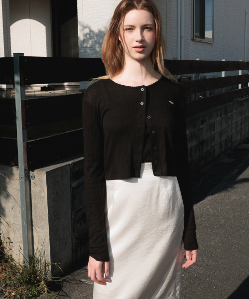 DEHEVE（デヘヴェ）の「Lace Sleeveless Cardigan Set [Black]（カーディガン/ボレロ・レディース・ブラック・FREE）」の2枚目の写真
