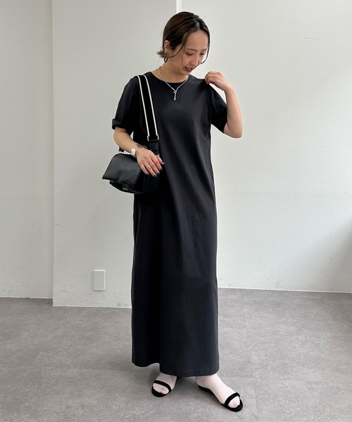 PUAL CE CIN（ピュアルセシン）の「【＠sein___000企画】汗シミ防止加工カットソーワンピース（ワンピース・レディース・スミクロ/キャメル・FREE）」の9枚目の写真