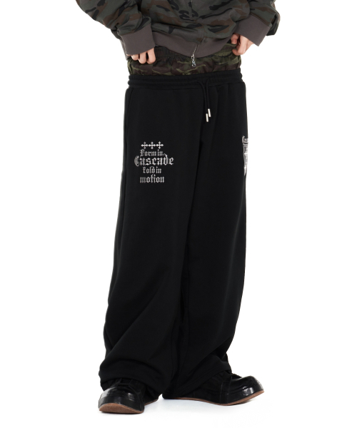 IDWS(アイドンワナセル)の「Cross Layered Sweat Pants Black(スウェットパンツ・レディース・その他・1/2/0)」の14枚目の写真