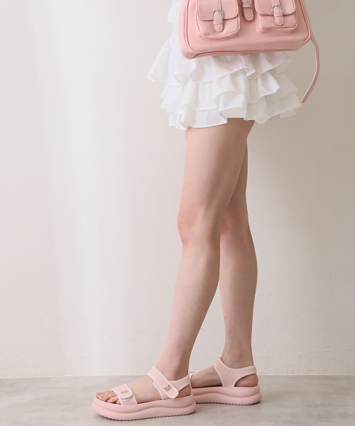 DEMETER（デメテル）の「厚底 ダブルソール ビジュー ベルクロ スポーツサンダル（サンダル・レディース・ブラック/ライトブルー/ライトピンク/ホワイト・S/M/L/LL）」の17枚目の写真