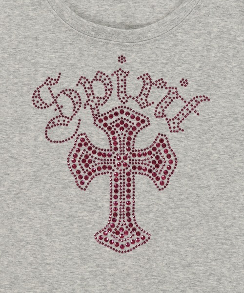 SPINNS(スピンズ)の「半袖Tシャツ/ラインストーンクロス/平成ギャル(Tシャツ/カットソー・レディース・オフホワイト/グレー/ブラック・ONESIZE)」の8枚目の写真