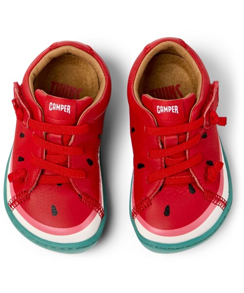 CAMPER｜カンペール（キッズ）のスニーカー（レッド/赤色系・紐なし