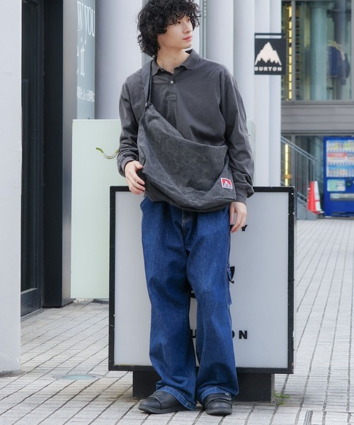 BEN DAVIS（ベンデイビス）の「【BEN DAVIS/ベンデイビス】【こなれヴィンテージ感】ピグメント ショルダーバッグ ニュースペーパーバッグ ビッグサイズ（ショルダーバッグ・メンズ・ブラック/ネイビー・FREE）」の14枚目の写真