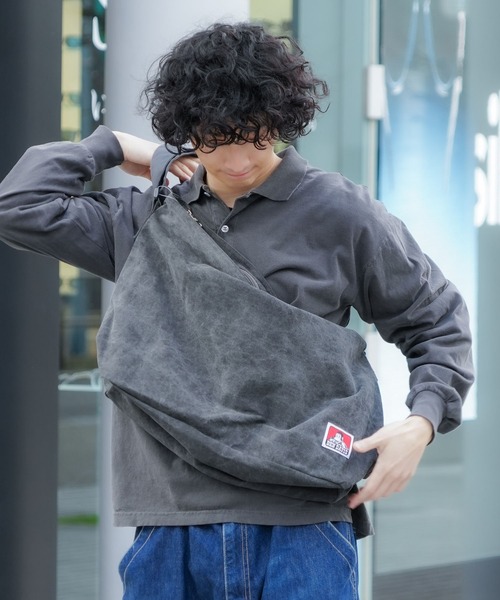 BEN DAVIS（ベンデイビス）の「【BEN DAVIS/ベンデイビス】【こなれヴィンテージ感】ピグメント ショルダーバッグ ニュースペーパーバッグ ビッグサイズ（ショルダーバッグ・メンズ・ブラック/ネイビー・FREE）」の18枚目の写真