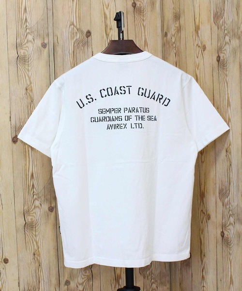AVIREX(アヴィレックス)の「FADED S/S MIL HENRY TEE(Tシャツ/カットソー・メンズ・オフホワイト/チャコールグレー・M/XXL/XL/L)」の1枚目の写真