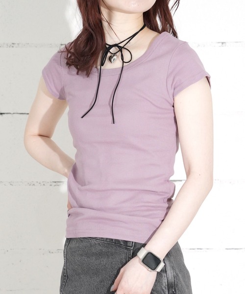 MILLER(ミラー)の「"02"≪Robert P. Miller≫パックT パネルリブ Tシャツ(Tシャツ/カットソー・レディース・ブラック/ホワイト×ブラック/グレー/オフホワイト/スモークピンク/ホワイト系1/チャコールグレー・FREE)」の7枚目の写真