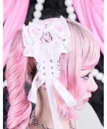 AVENCHUMU（アバンチュウム）の「Ribbon & studs lace cross head dress（その他ヘアアクセサリー）」