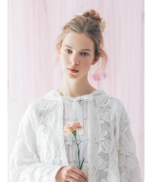 TSUHARU by Samansa Mos2(ツハルバイサマンサモスモス)の「【WHITE COLLECTION】オーバーレースフード付きボレロ(ノーカラージャケット・レディース・ホワイト・F)」の15枚目の写真
