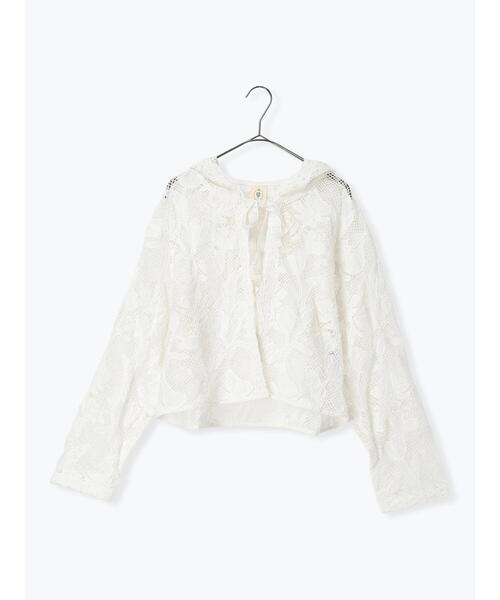 TSUHARU by Samansa Mos2(ツハルバイサマンサモスモス)の「【WHITE COLLECTION】オーバーレースフード付きボレロ(ノーカラージャケット・レディース・ホワイト・F)」の19枚目の写真
