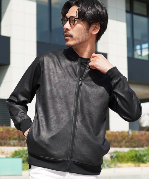 jiggys shop(ジギーズショップ)の「ストレッチ フェイクレザー ジャージ ブルゾン トラックジャケット(ジャージ・メンズ・ブラック系その他/ブラック/ブラウン/ブラウン系その他・X-LARGE/MEDIUM/LARGE)」の14枚目の写真