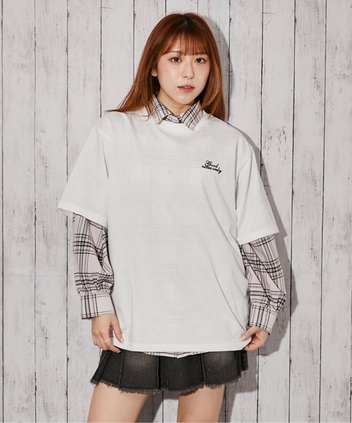 GORGE(ゴージ)の「《チェックハートロゴ》バックプリントTシャツ/ストリート/春夏/全4色(Tシャツ/カットソー・レディース・ネイビー/オフホワイト/チャコール/オートミール・F)」の5枚目の写真