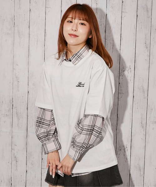 GORGE(ゴージ)の「《チェックハートロゴ》バックプリントTシャツ/ストリート/春夏/全4色(Tシャツ/カットソー・レディース・ネイビー/オフホワイト/チャコール/オートミール・F)」の6枚目の写真