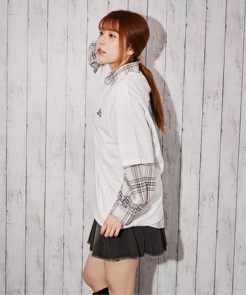 GORGE(ゴージ)の「《チェックハートロゴ》バックプリントTシャツ/ストリート/春夏/全4色(Tシャツ/カットソー・レディース・ネイビー/オフホワイト/チャコール/オートミール・F)」の7枚目の写真