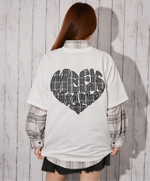 GORGE(ゴージ)の「《チェックハートロゴ》バックプリントTシャツ/ストリート/春夏/全4色(Tシャツ/カットソー・レディース・ネイビー/オフホワイト/チャコール/オートミール・F)」の8枚目の写真