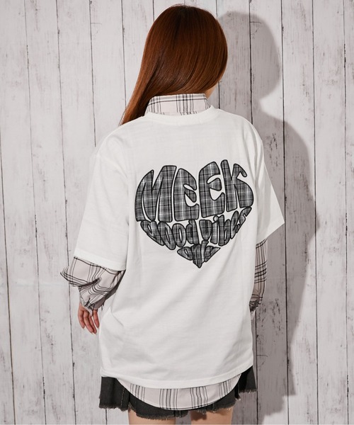GORGE(ゴージ)の「《チェックハートロゴ》バックプリントTシャツ/ストリート/春夏/全4色(Tシャツ/カットソー・レディース・ネイビー/オフホワイト/チャコール/オートミール・F)」の9枚目の写真