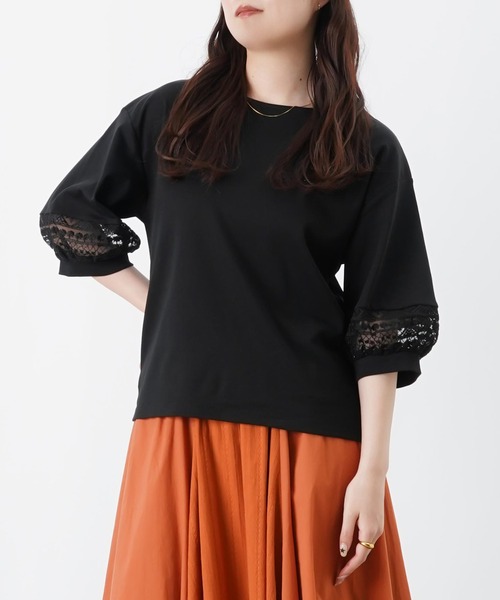 LUCA/LADY LUCK LUCA(ルカ/レディラックルカ)の「LC/LLL 袖口レースプルオーバー(Tシャツ/カットソー・レディース・カーキ/ブラック/オフホワイト・FREE)」の11枚目の写真