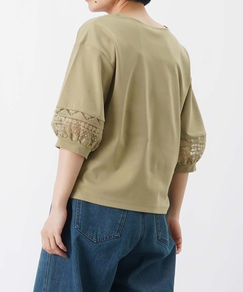 LUCA/LADY LUCK LUCA(ルカ/レディラックルカ)の「LC/LLL 袖口レースプルオーバー(Tシャツ/カットソー・レディース・カーキ/ブラック/オフホワイト・FREE)」の17枚目の写真