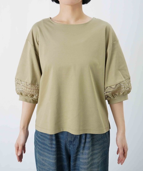 LUCA/LADY LUCK LUCA(ルカ/レディラックルカ)の「LC/LLL 袖口レースプルオーバー(Tシャツ/カットソー・レディース・カーキ/ブラック/オフホワイト・FREE)」の22枚目の写真