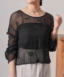 Jena espace merveilleux | フラワーメッシュニット(ニット/セーター)