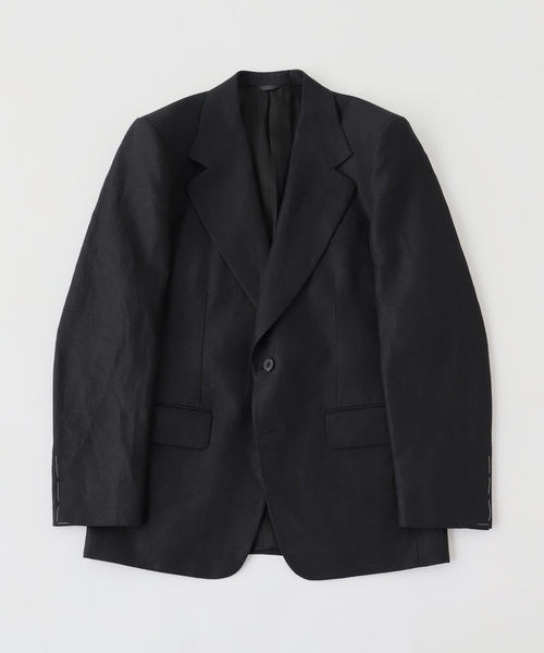 EDIFICE(エディフィス)の「HUSBANDS(ハズバンズ) SINGLE-BREASTED JACKET IN LINEN(その他アウター・メンズ・ブラック・52/50)」の1枚目の写真