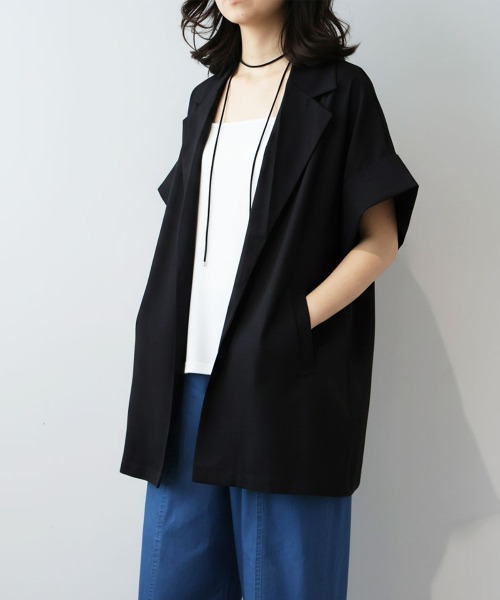 leswel（レスウェル）の「【M/L】ドルマンスリーブロングテーラードジャケット（テーラードジャケット・レディース・ブラウン/ブラック/クリーム・M/L）」の8枚目の写真