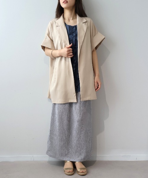 leswel（レスウェル）の「【M/L】ドルマンスリーブロングテーラードジャケット（テーラードジャケット・レディース・ブラウン/ブラック/クリーム・M/L）」の9枚目の写真