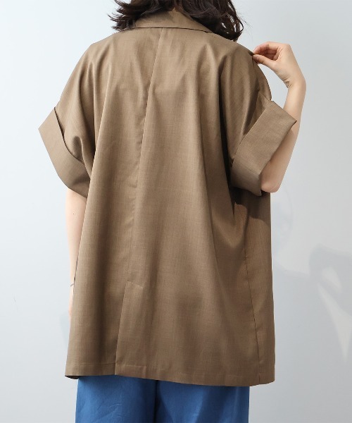 leswel（レスウェル）の「【M/L】ドルマンスリーブロングテーラードジャケット（テーラードジャケット・レディース・ブラウン/ブラック/クリーム・M/L）」の18枚目の写真