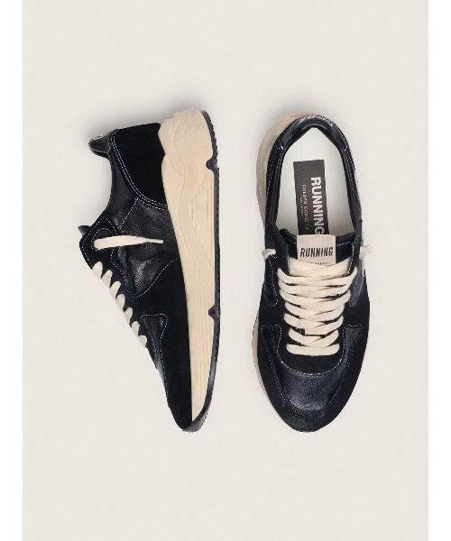GOLDEN GOOSE(ゴールデングース)の「レディース Running Sole ブラック ナッパレザー&スエード(スニーカー・レディース・ブラック×ホワイト・35/36/37/38/39/40)」の2枚目の写真