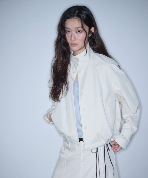 HOMEBODY THINGS(ホームバディ ティングズ)の「Stand Collar Jacket (IVORY)(デニムジャケット・レディース・その他・FREE)」の1枚目の写真